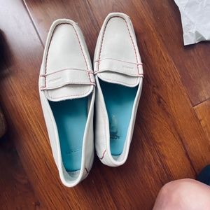 Flat LaCoste white leather Driving shoes